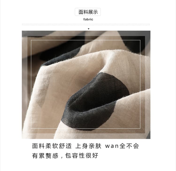 새로운 패션 느긋한 캐주얼 다용도 루즈핏 도트 무늬 프린트 하렘 바지 상세 이미지 5