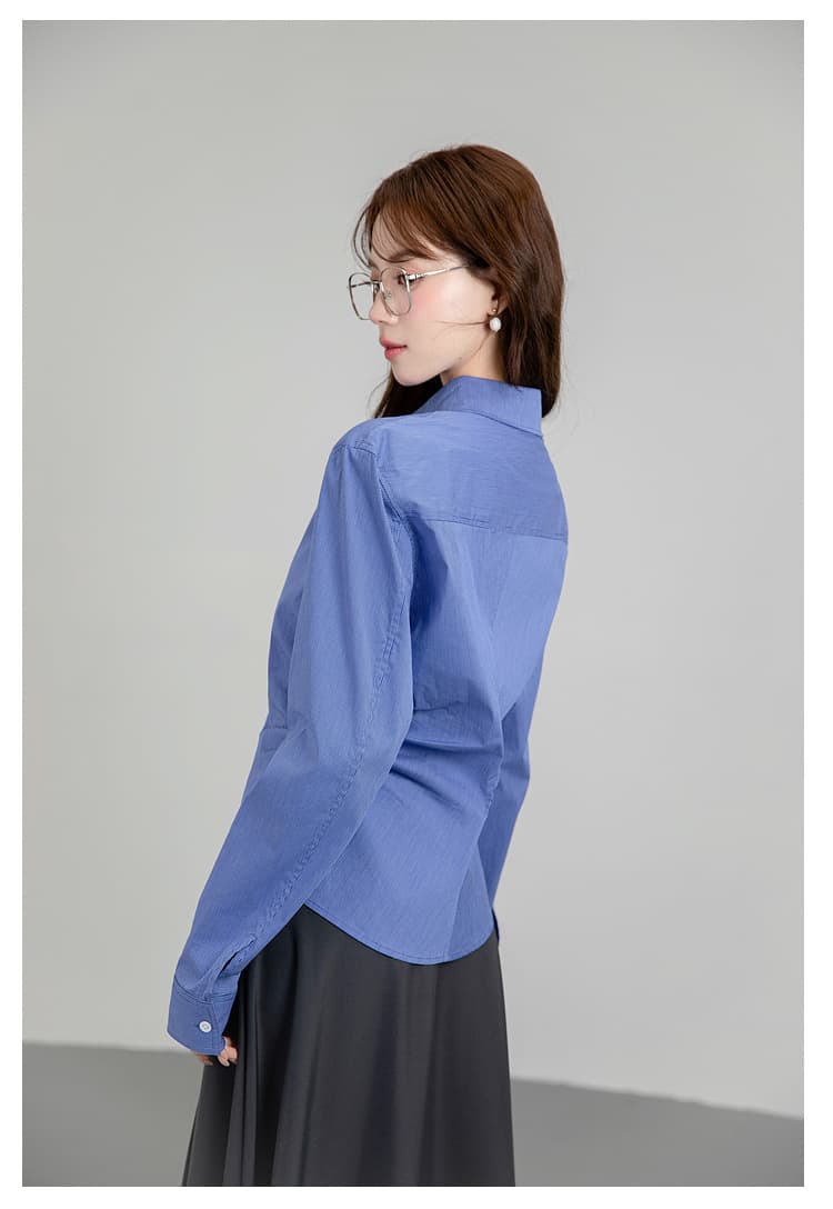 프랑스식 레트로 스타일 화이트 긴팔 여성 셔츠 2025 년 가을 새로운 경력 몸매 가꾸기 디자인 센스 작은 대중 맨위 상세 이미지 19