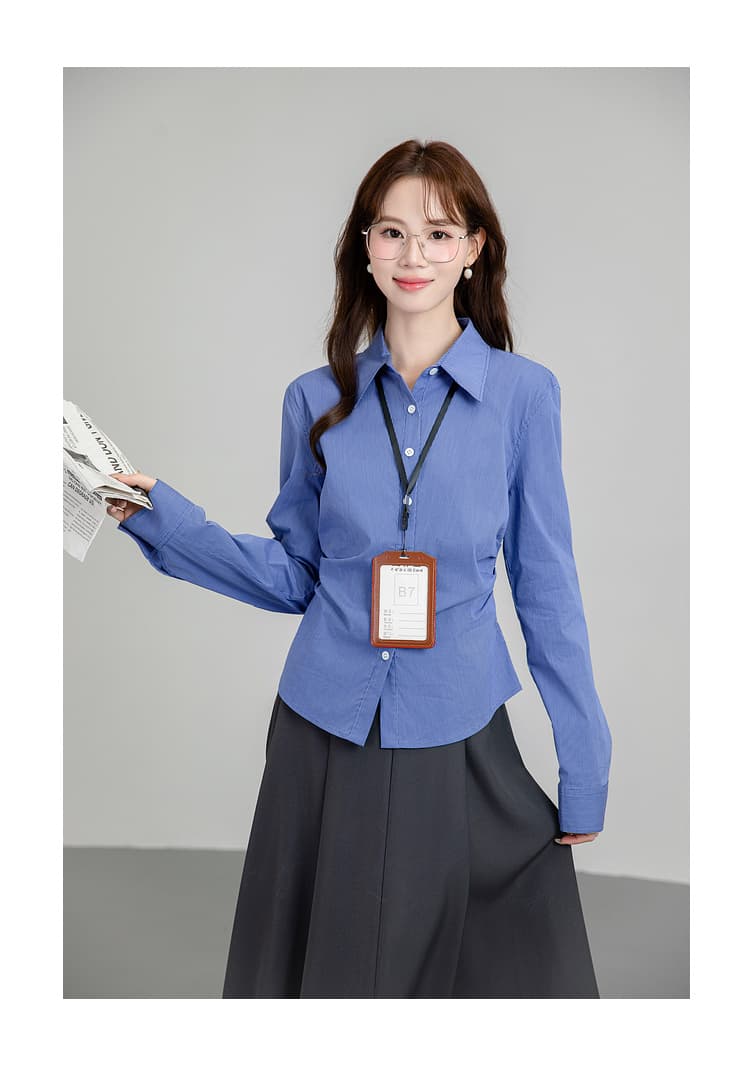 프랑스식 레트로 스타일 화이트 긴팔 여성 셔츠 2025 년 가을 새로운 경력 몸매 가꾸기 디자인 센스 작은 대중 맨위 상세 이미지 20