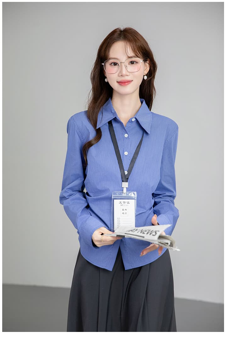 프랑스식 레트로 스타일 화이트 긴팔 여성 셔츠 2025 년 가을 새로운 경력 몸매 가꾸기 디자인 센스 작은 대중 맨위 상세 이미지 21