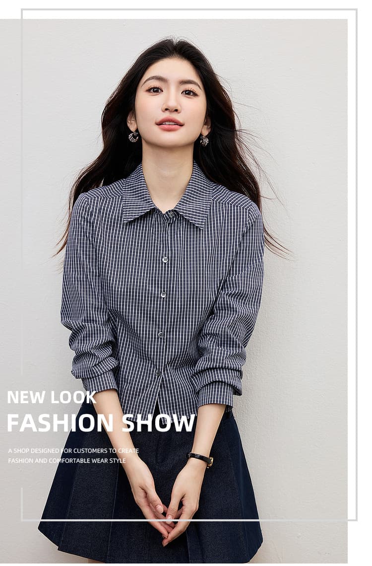 학원 스타일 레트로 외국 가스 긴팔 체크무늬 여성 셔츠 2026 봄 가을 새로운 한 부서 품격 슬림해 보이는 인사이드 가져 가라. 셔츠 상세 이미지 1