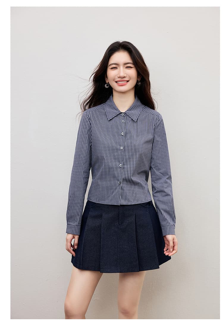 학원 스타일 레트로 외국 가스 긴팔 체크무늬 여성 셔츠 2026 봄 가을 새로운 한 부서 품격 슬림해 보이는 인사이드 가져 가라. 셔츠 상세 이미지 15