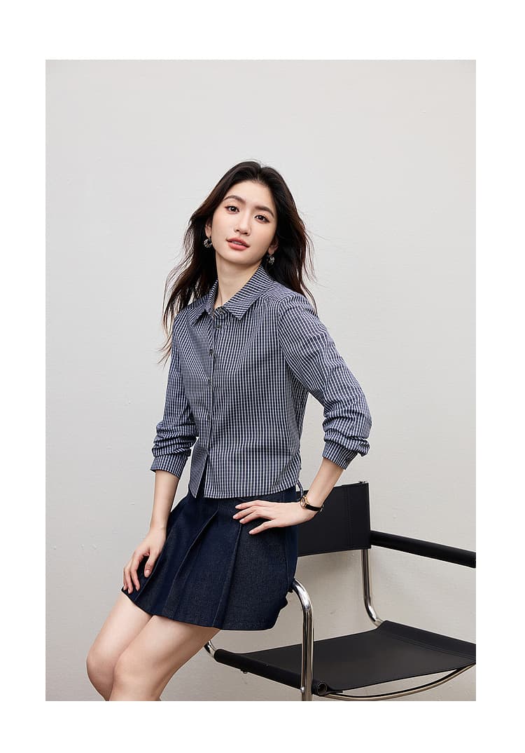 학원 스타일 레트로 외국 가스 긴팔 체크무늬 여성 셔츠 2026 봄 가을 새로운 한 부서 품격 슬림해 보이는 인사이드 가져 가라. 셔츠 상세 이미지 16