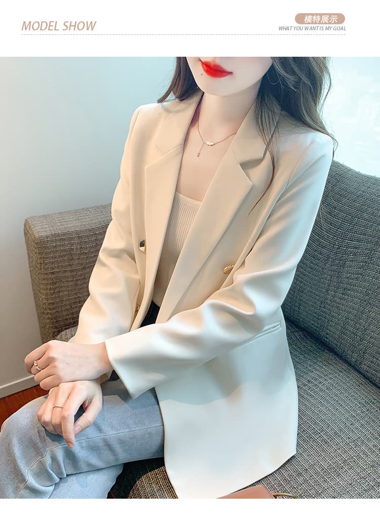 실사 2026 가을 새로운 정장 여성 코트 한국 스타일 스트레이트 루즈핏 패션 품격 슬림해 보이는 정장 상세 이미지 11