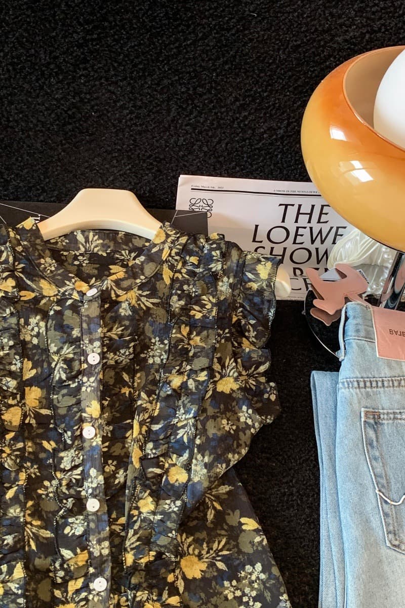 2026 실사 여름 새로운 아름다운 꽃무늬 여성 셔츠 빛 럭셔리 연령 감소 외국 가스 얇은 스타일 디자인 센스 작은 대중 맨위 이미지 7