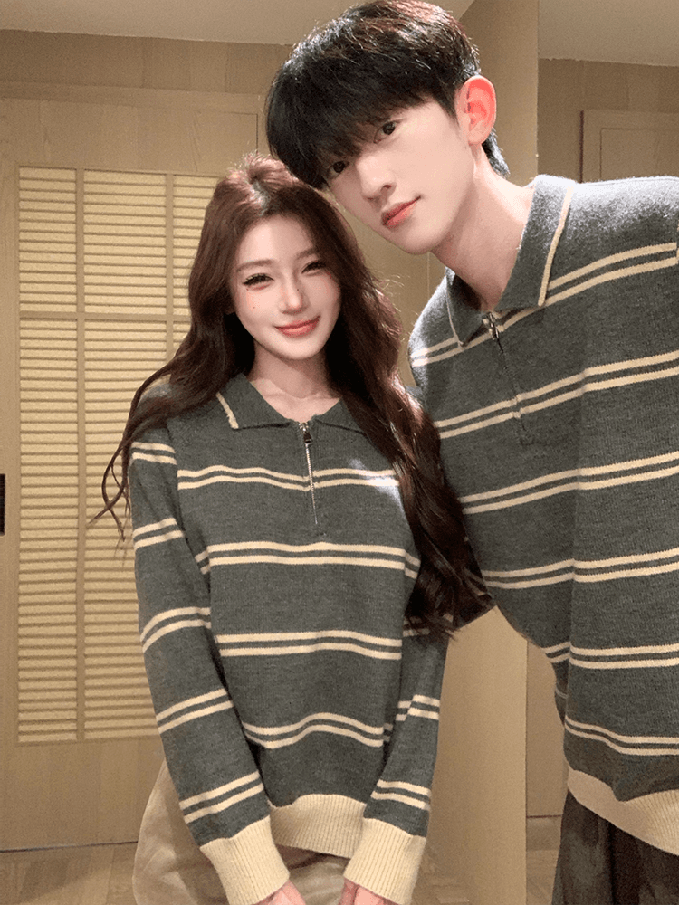 2026 년 가을 새로운 스트라이프 커플룩 여성 의류 62 원 남성 의류 68 원 상세 이미지 2