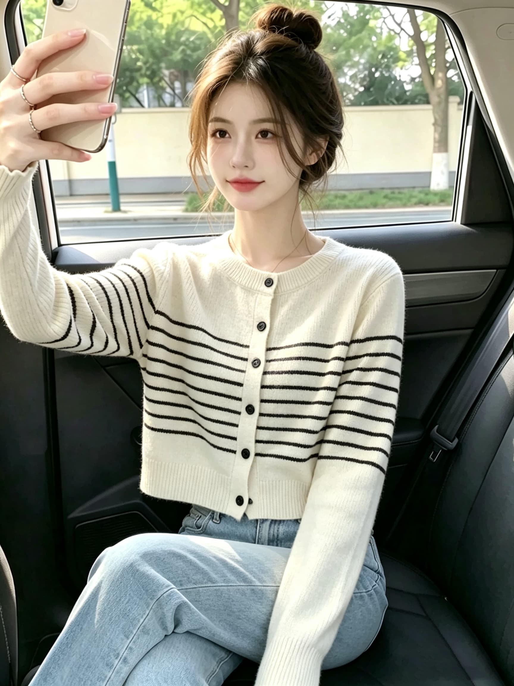 2026 가을 스트라이프 긴팔 니트 스웨터 오픈 가디건 맨위 상세 이미지 3