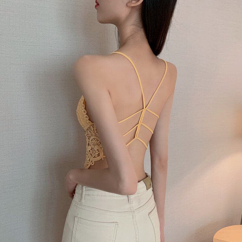 정가 실사 자수 홀로우 아웃 아름다움 뒤로 캐미솔 인사이드 가져 가라. 기본 셔츠 여성 여름 상세 이미지 9