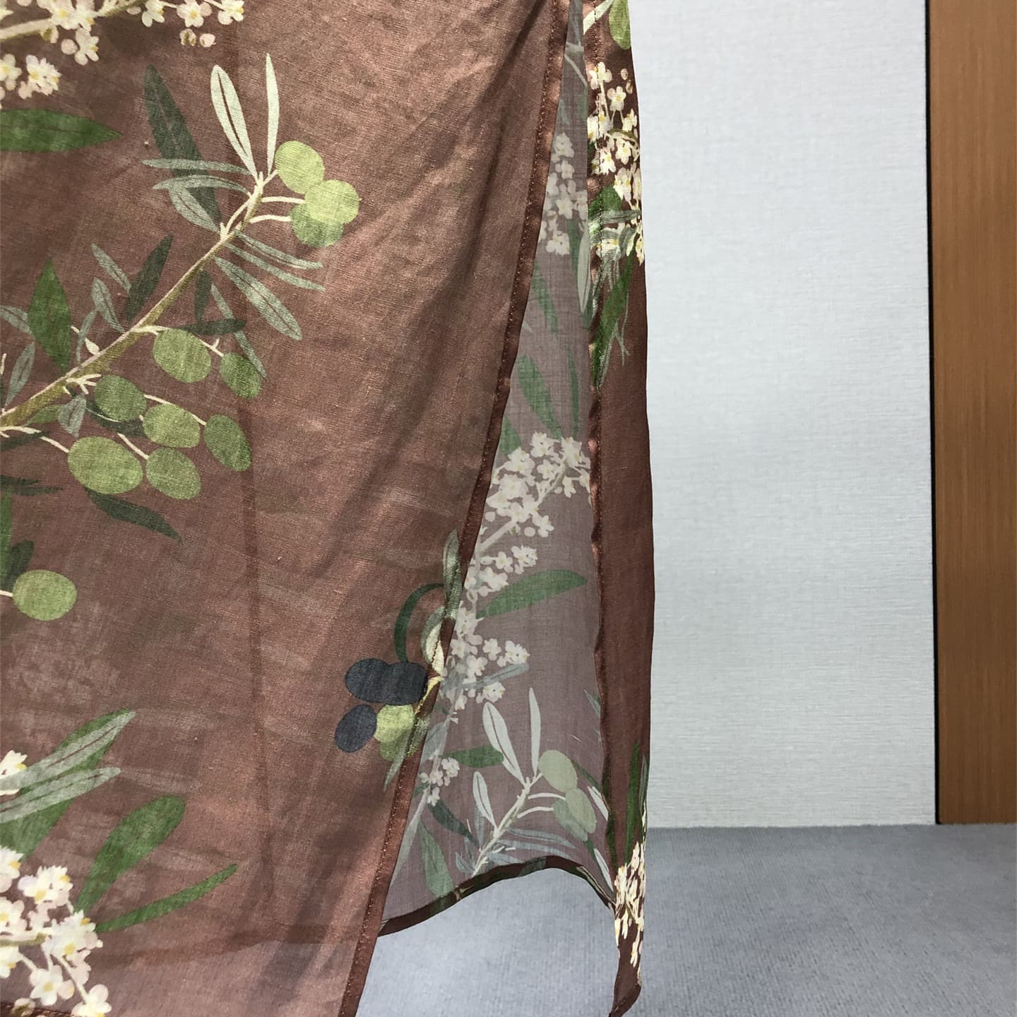 사소한 고급 라미 프린트 조끼 여성 드레스 유럽 상품 여름 새로운 트임 품격 롱 스커트 이미지 5