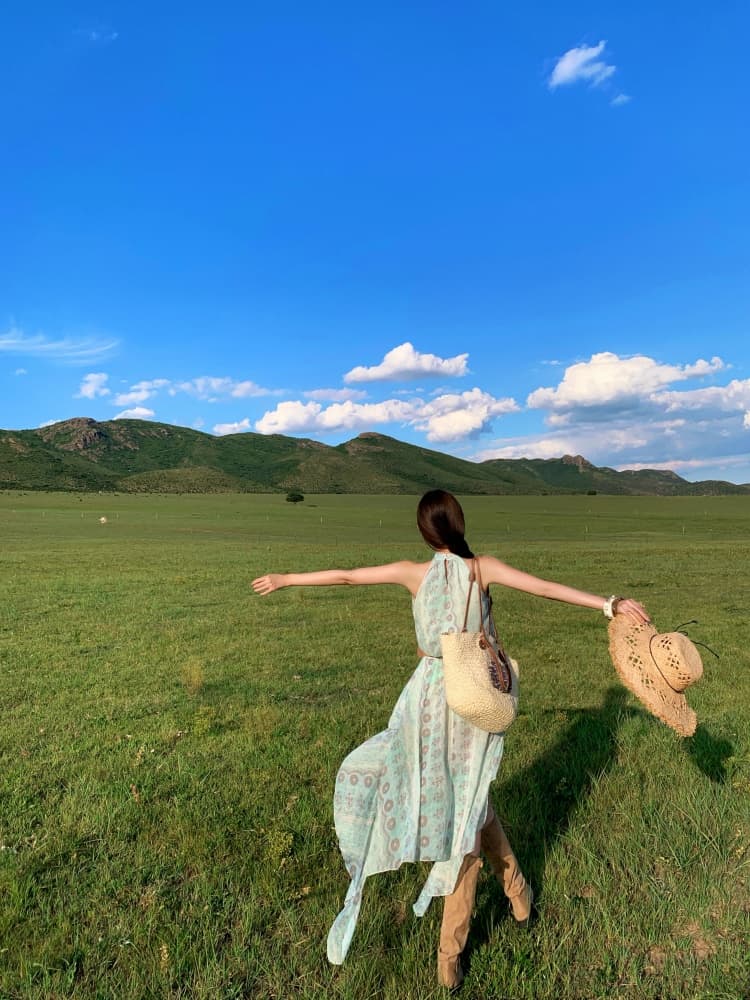 바르셀로나 선물 같은 색상 레깅스 벨트 디자인 센스 여름 휴가 바람 품격 치마 드레스 상세 이미지 7