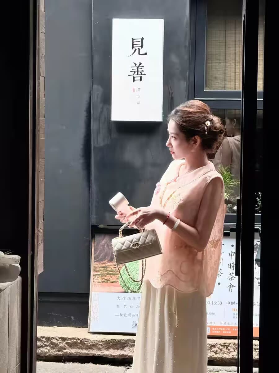 파빌리온 와우 작은 금붕어 물 만난 고기처럼 새로운 중식 국풍 레이스 자수 조끼 여자 여름 민소매 맨위 이미지 3