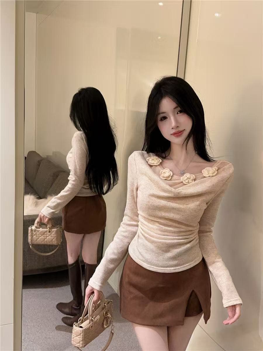 슈퍼 요정 프릴 드레스 이른 봄 여성 의류 얇은 스타일 재킷 달콤한 욕망 허리 수축 슬립 롱 스커트 세트 상세 이미지 6