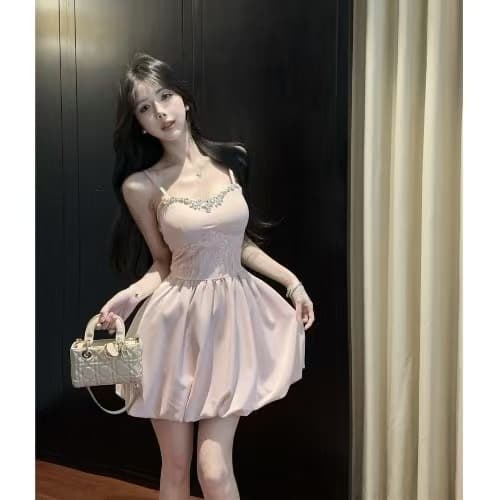 순수한 욕망 천 골드 명문 여성 무거운 작업 못 훈련 슬립 여성 드레스 여름 몸매 가꾸기 허리 수축 한 마디 공주 꽃밭 미니 스커트 이미지 4