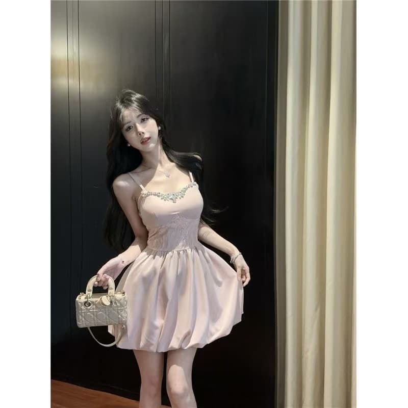 순수한 욕망 천 골드 명문 여성 무거운 작업 못 훈련 슬립 여성 드레스 여름 몸매 가꾸기 허리 수축 한 마디 공주 꽃밭 미니 스커트 상세 이미지 3