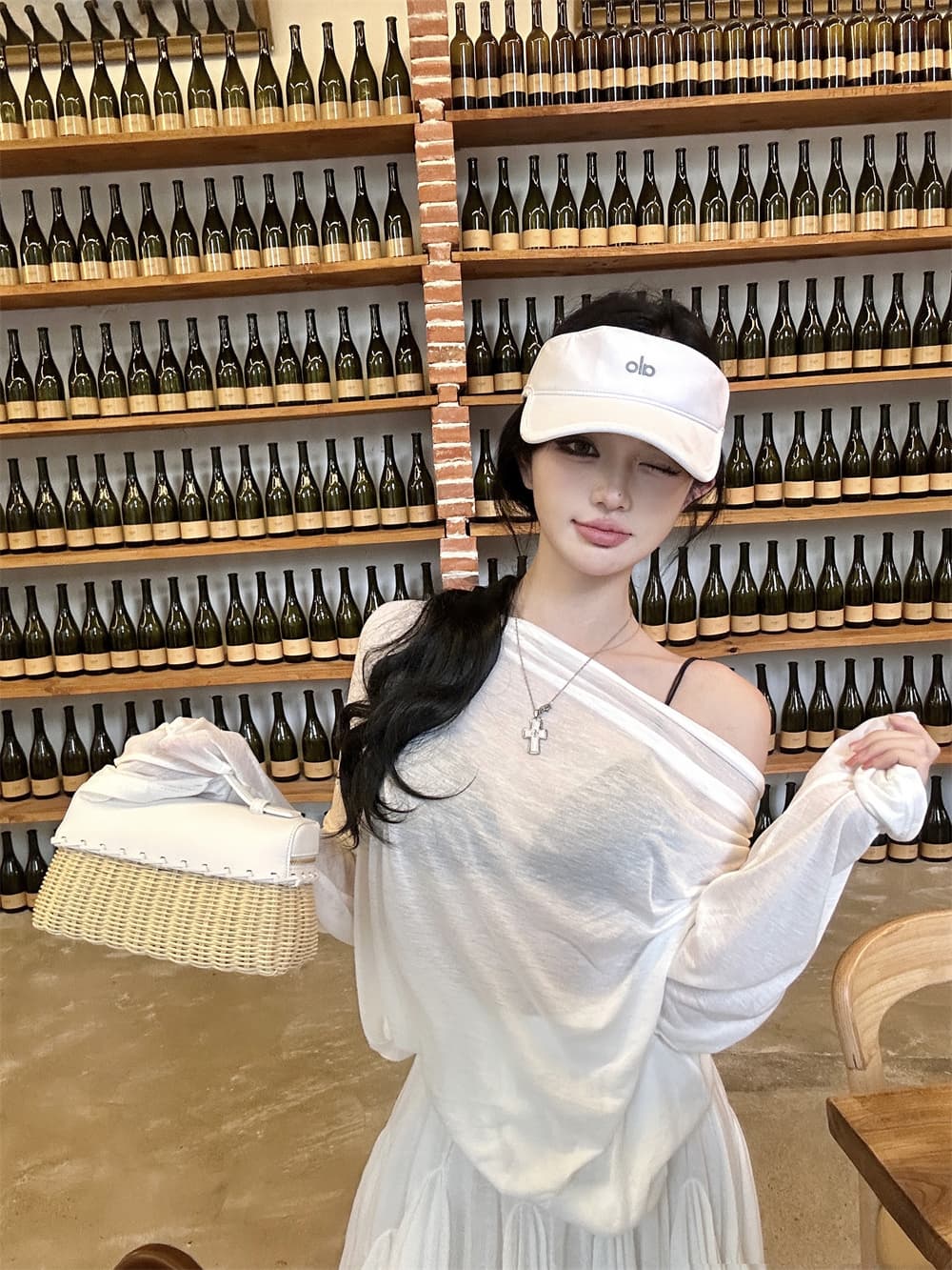 실사 여름 새로운 순수한 욕망 바람 오프숄더 긴팔 티셔츠 꽃밭 치마 투피스 세트 세트 여성 상세 이미지 7