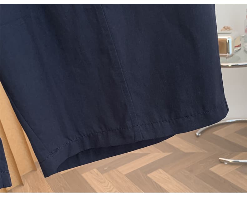 77830# 있음 선적 고급 센스 단색 프릴 허리밴드 캐주얼 바지 여성 여름 루즈핏 와이드 레그 팬츠 풍선 바지 상세 이미지 16