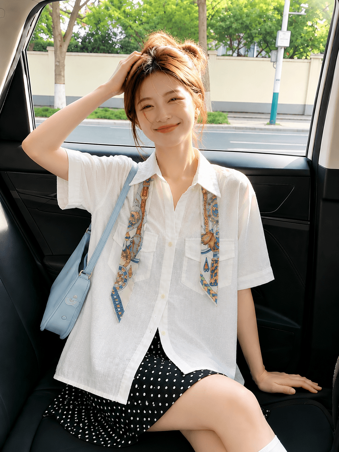 익스트림 제인 화이트 반팔 여성 셔츠 여름 패션 외국 가스 작은 셔츠 우아함 오래된 돈 바람 루즈핏 통기성 셔츠 이미지 2