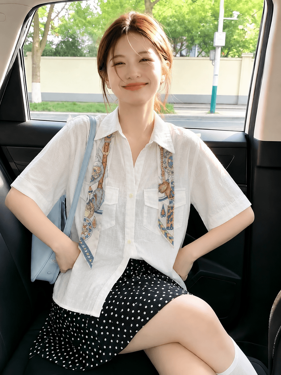 익스트림 제인 화이트 반팔 여성 셔츠 여름 패션 외국 가스 작은 셔츠 우아함 오래된 돈 바람 루즈핏 통기성 셔츠 상세 이미지 1