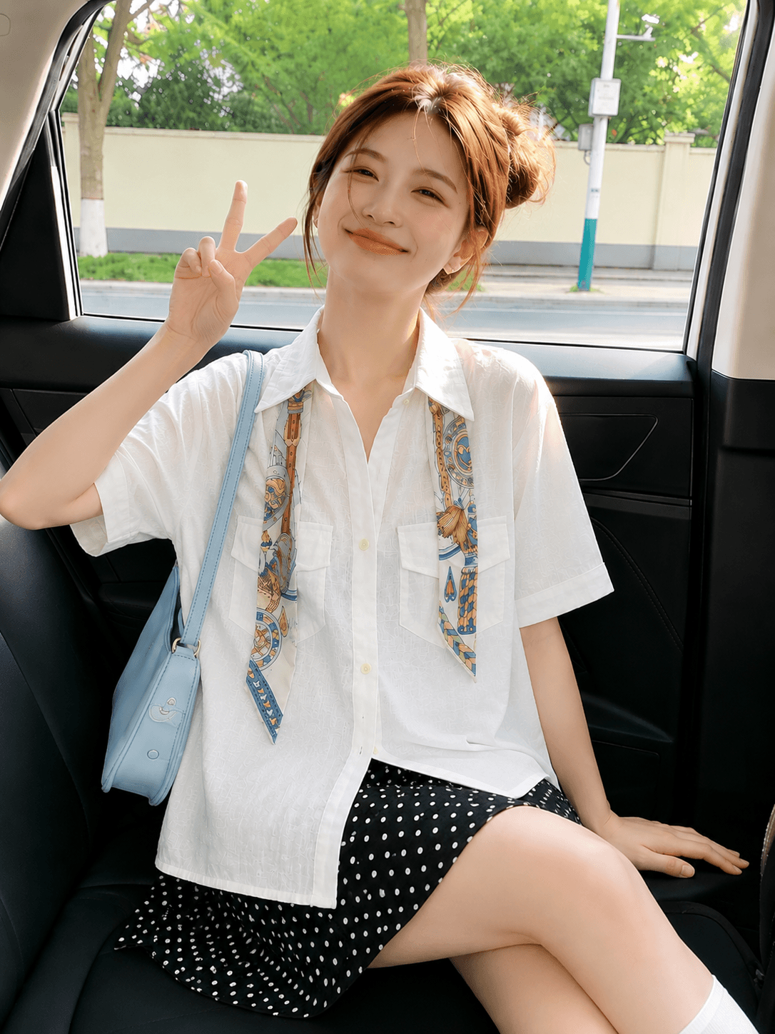 익스트림 제인 화이트 반팔 여성 셔츠 여름 패션 외국 가스 작은 셔츠 우아함 오래된 돈 바람 루즈핏 통기성 셔츠 상세 이미지 4