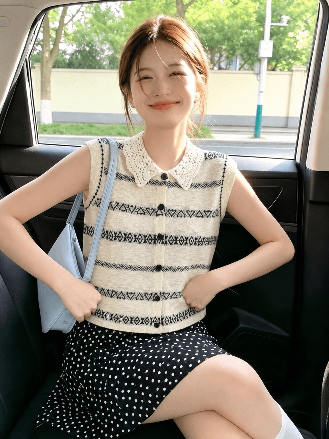 레트로 스트라이프 작은 날다 소매 니트 오픈 가디건 여성 2026 여름 새로운 고급 패션 고유 한 잘 생긴 아름다운 맨위 상세 이미지 1