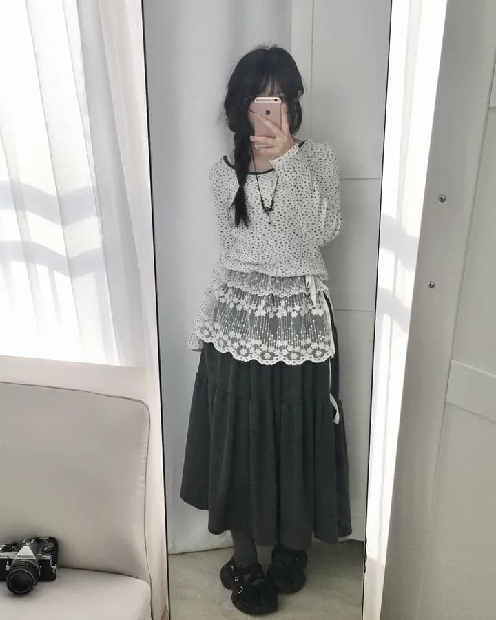 26 봄 여름 홀로우 아웃 자수 레이스 랩스커트팬츠 여성 레이스업 스택 착용 다용도 표지 엉덩이 표지 넓적 다리 달콤함 반신 스커트 9989 상세 이미지 3