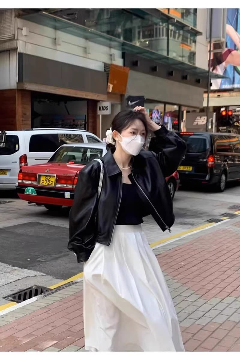 26 이른 봄 검정색 쇼트 스타일 연령 감소 가죽 재킷 여성 코트 재킷 고급 센스 고유 한 슈퍼 잘 생긴 작은 키 9991 상세 이미지 10