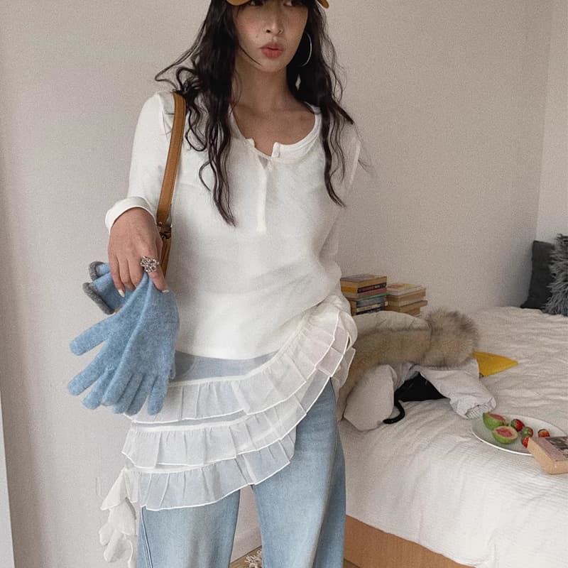 봄 여름 한 부서 디자인 센스 여러 단계 스택 착용 인사이드 가져 가라. 망사 불규칙 시스루 화이트 조끼 원피스 1025