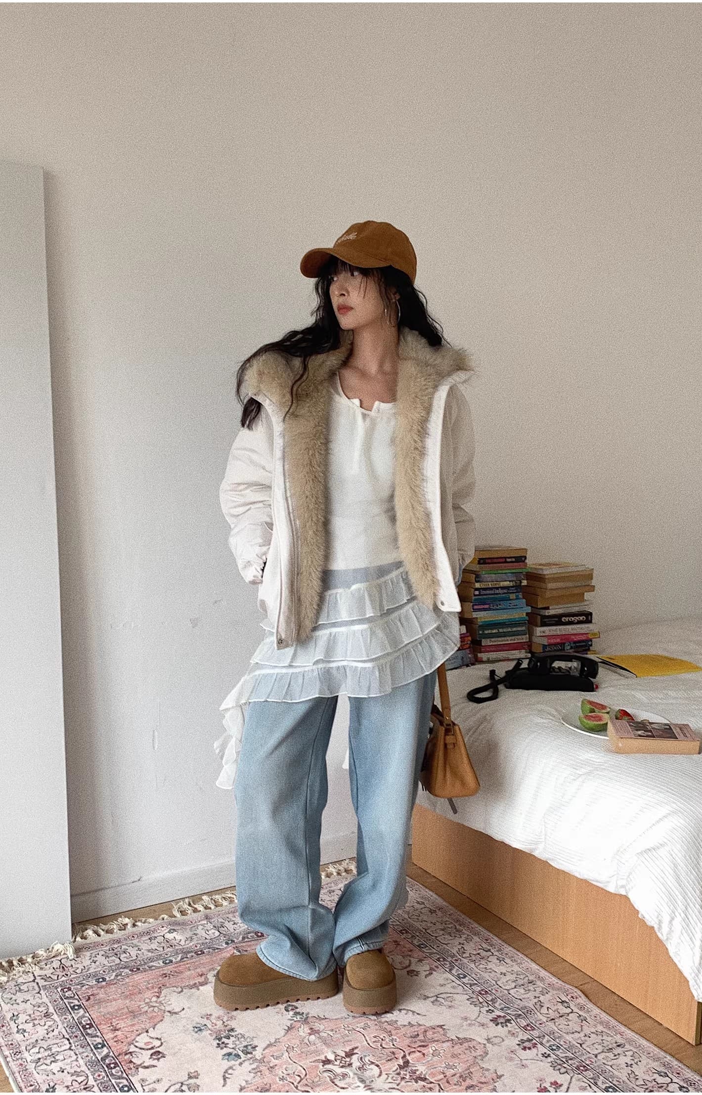 봄 여름 한 부서 디자인 센스 여러 단계 스택 착용 인사이드 가져 가라. 망사 불규칙 시스루 화이트 조끼 원피스 1025 상세 이미지 13