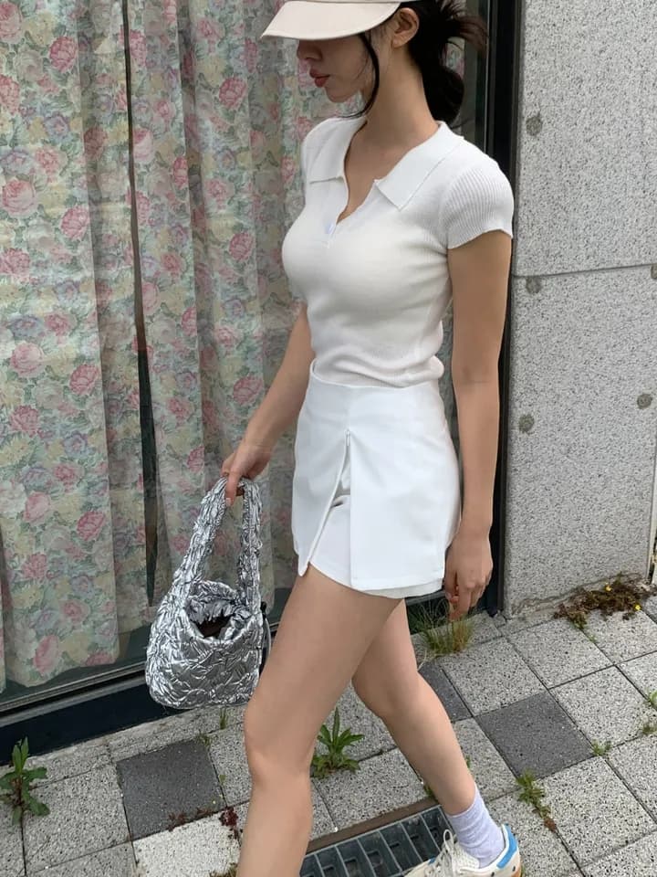 26 여름 연령 감소 슬림해 보이는 몸매 가꾸기 핏 스타일 polov 칼라 반팔 얇은 스타일 니트 스웨터 미니멀리즘 맨위 티셔츠 1178 상세 이미지 3