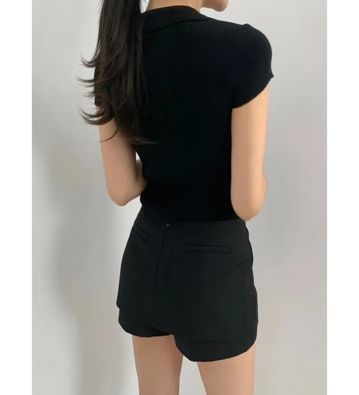 26 여름 연령 감소 슬림해 보이는 몸매 가꾸기 핏 스타일 polov 칼라 반팔 얇은 스타일 니트 스웨터 미니멀리즘 맨위 티셔츠 1178 상세 이미지 22