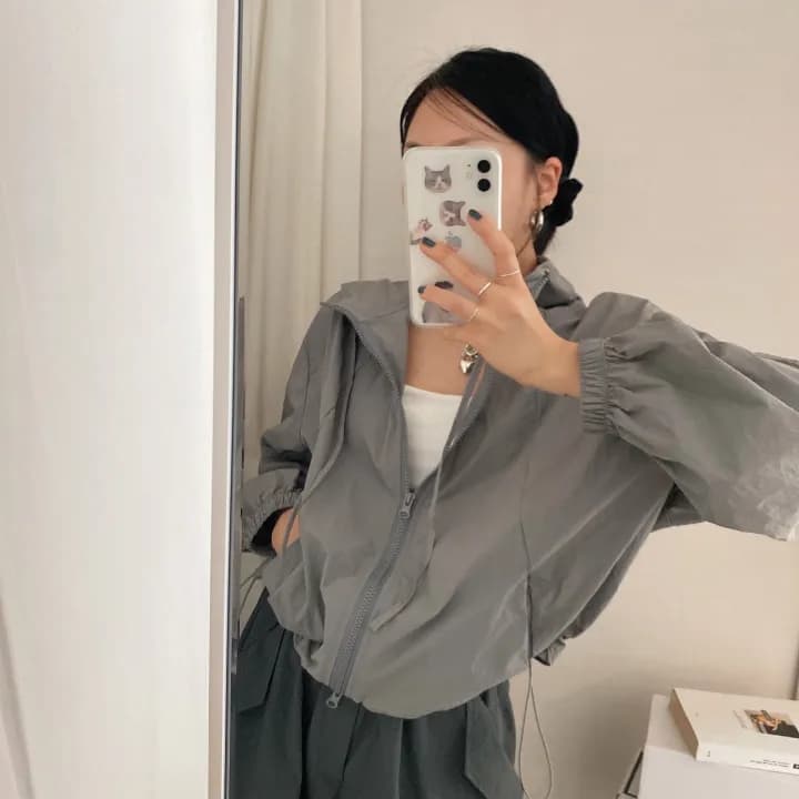 26 여름 ins 루즈핏 캐주얼 자외선 차단 얇은 스타일 여성 코트 ins 후드 자켓 작은 대중 셔츠 8781 상세 이미지 19