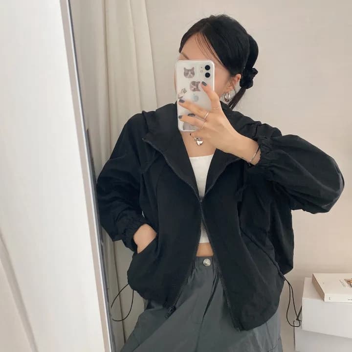 26 여름 ins 루즈핏 캐주얼 자외선 차단 얇은 스타일 여성 코트 ins 후드 자켓 작은 대중 셔츠 8781 상세 이미지 30