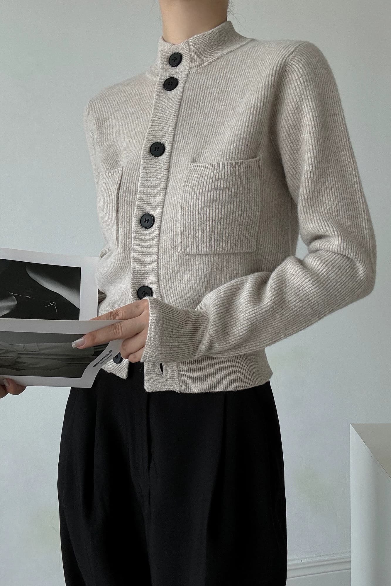 26 가을 겨울 오래된 돈 바람 니트 카디건 코트 고급 센스 빛 럭셔리 두꺼운 스웨터 루즈핏 맨위 작은 셔츠 1311 상세 이미지 7