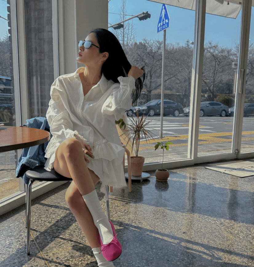 한국 새로운 작은 대중 디자인 센스 불규칙 스트라이프 셔츠 드레스 상세 이미지 20