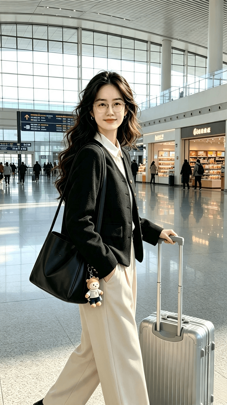 작은 샤넬 스타일 한국 새로운 가을 레트로 V넥 금속 싱글 줄 버튼 루즈핏 다용도 트위드 재킷 상세 이미지 2