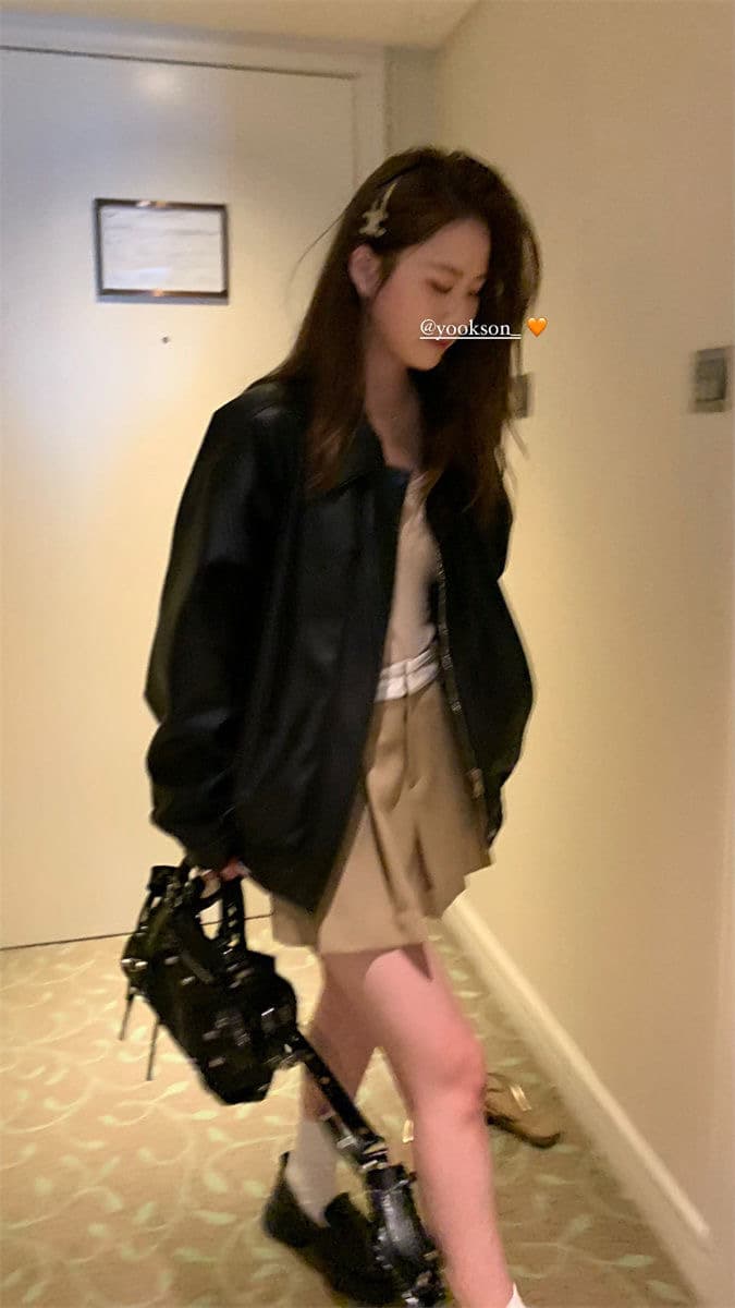디자인 센스 레트로 문지르다 색상 마 오래된 폴로 칼라 가죽 재킷 재킷 상세 이미지 6
