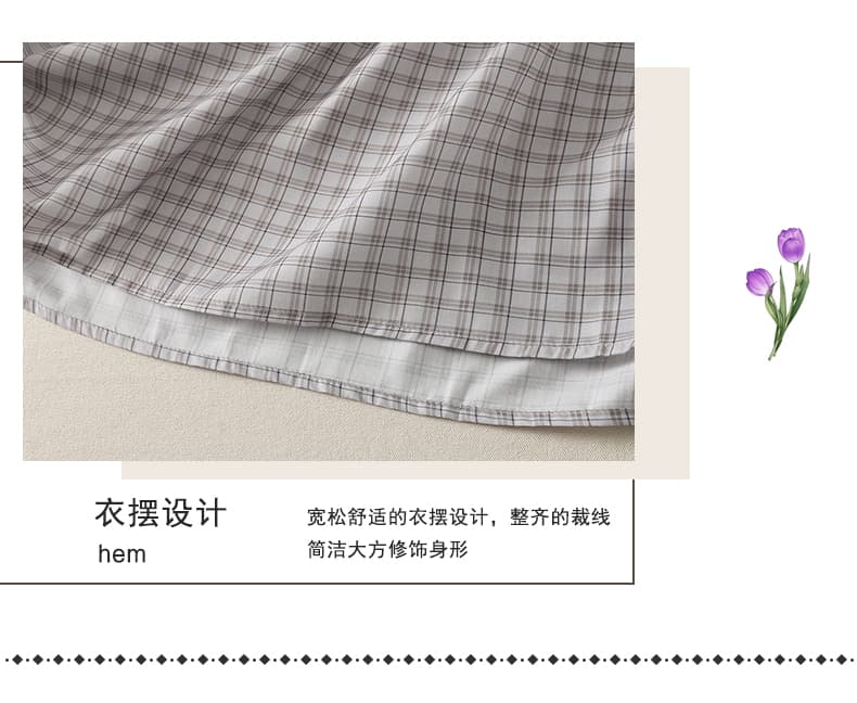 실사 레트로 체크무늬 조끼 여성 드레스 봄 가을 새로운 루즈핏 슬림해 보이는 한 마디 롱 스커트 느긋한 바람 상세 이미지 6