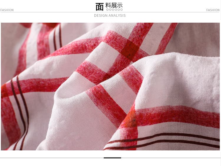 실사 봄 여름 보 주님 휴가 바람 빨간색 체크무늬 큰 진자 반신 스커트 상세 이미지 5