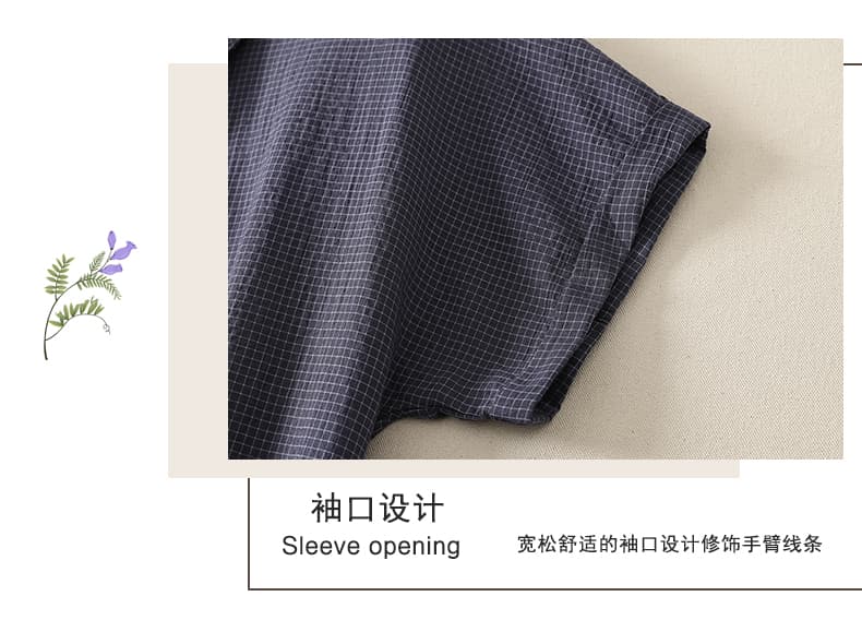 실사 레트로 스타일 체크무늬 리본 칼라 셔츠 여자 작은 대중 Chic 잘 생긴 루즈핏 반팔 작은 셔츠 맨위 상세 이미지 5