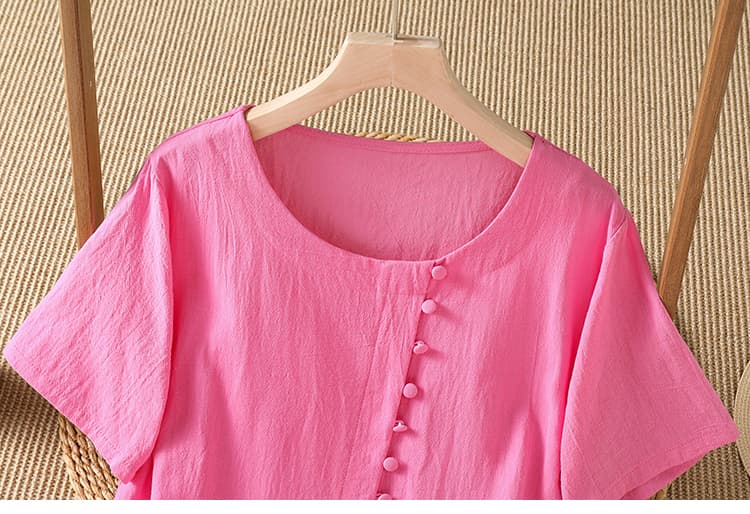 실사 민족 스타일 아마 드레스 여름 문예 여성 의류 슬림해 보이는 레트로 품격 롱 스커트 오리지널 디자인 상세 이미지 9