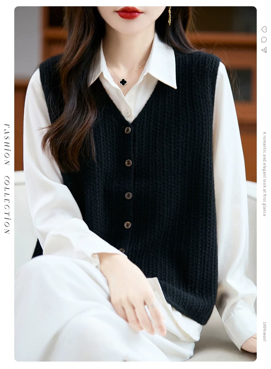 2026 이른 봄 새로운 베스트 니트 홀로우 아웃 루즈핏 카디건 스택 입 가져 가라. 유물 오픈 가디건 어깨 상세 이미지 17