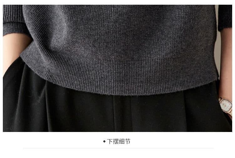 레트로 폴로 칼라 스웨터 여자 가을 겨울 루즈핏 슬림해 보이는 인사이드 가져 가라. 고급 센스 슈퍼 잘 생긴 연령 감소 베이비 칼라 니트 맨위 상세 이미지 33