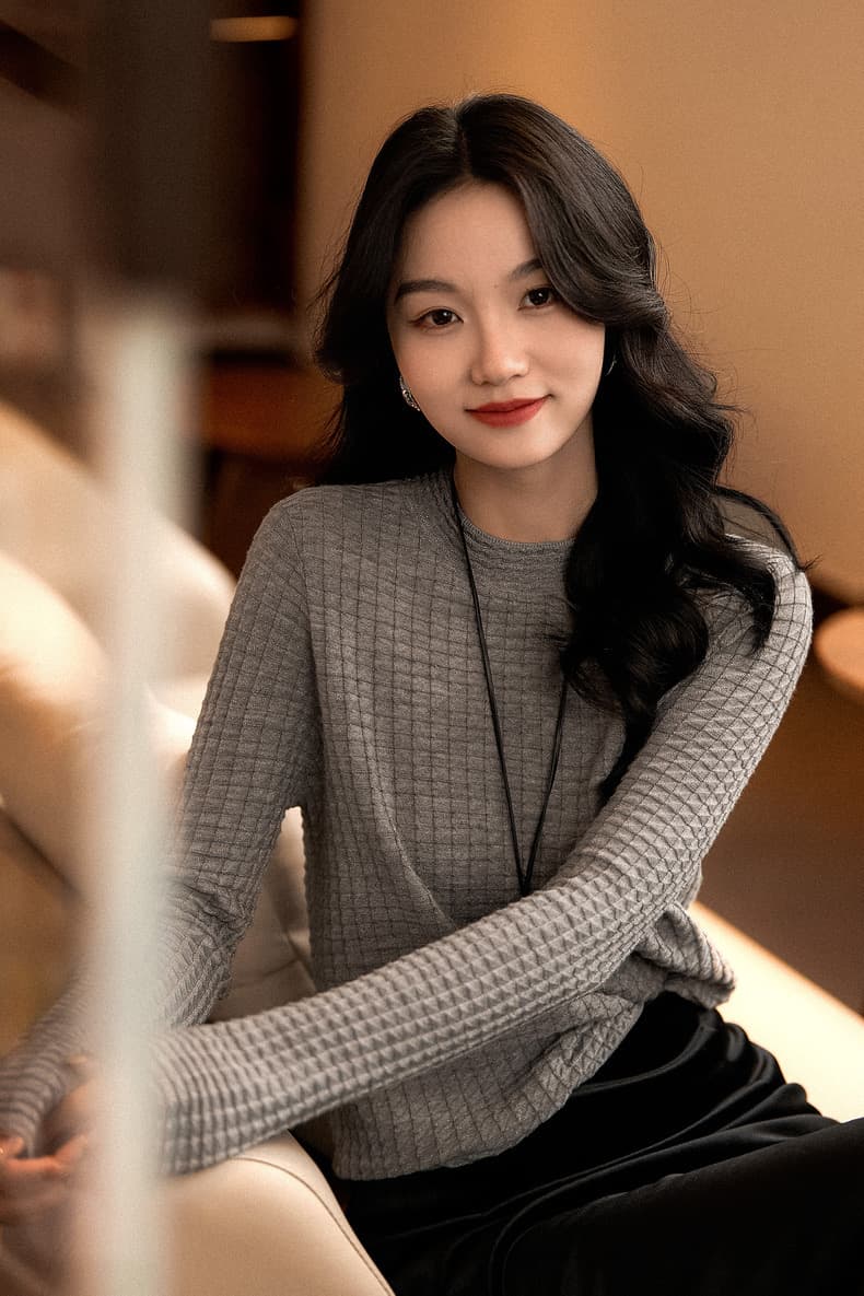 프랑스식 고급 익스트림 제인 바람 라운드 넥 약화 된 털 니트 스웨터 인사이드 가져 가라. 여성 긴 소매 얇은 슬림해 보이는 다용도 만나는 빛 요리 한 바람 상세 이미지 17