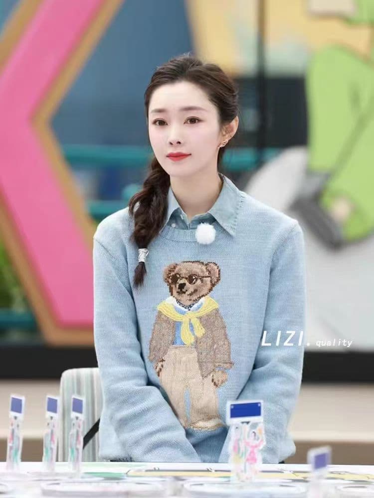 강아지 프린트 후드 티 스웨터 여성 가을 순면 무거운 루즈핏 캐주얼 다용도 맨위