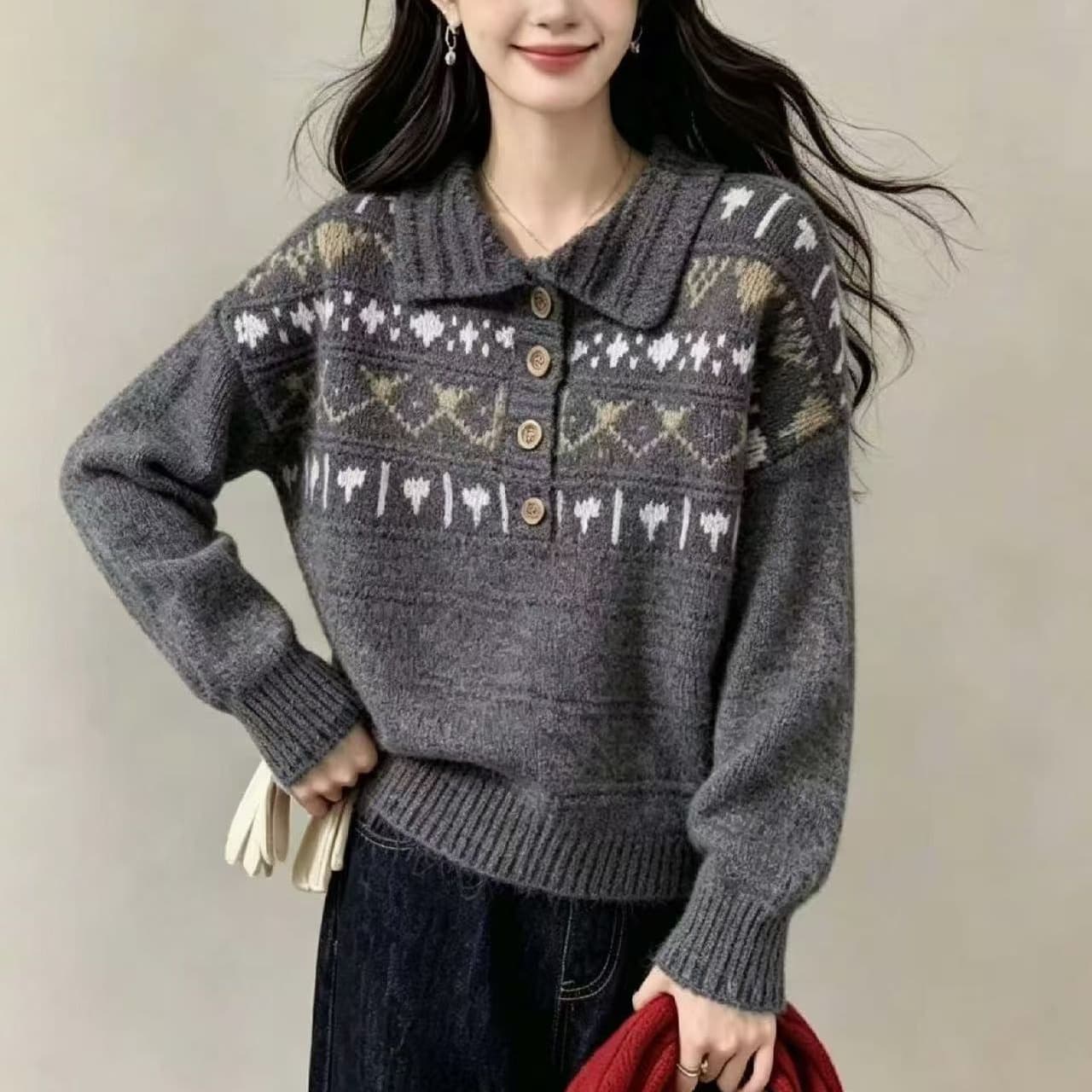 한 부서 우유 fufu 부드러운 찹쌀 스웨터 가을 겨울철 고급 센스 POLO 칼라 패션 슈퍼 잘 생긴 아름다운 니트 스웨터 맨위