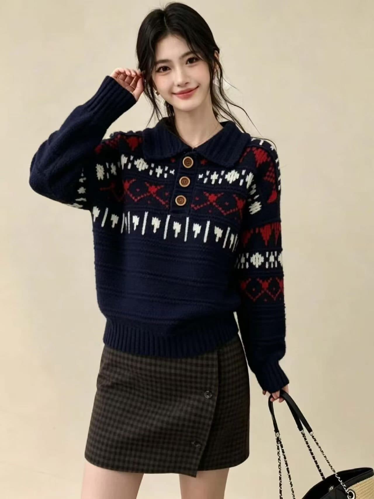 한 부서 우유 fufu 부드러운 찹쌀 스웨터 가을 겨울철 고급 센스 POLO 칼라 패션 슈퍼 잘 생긴 아름다운 니트 스웨터 맨위 상세 이미지 2