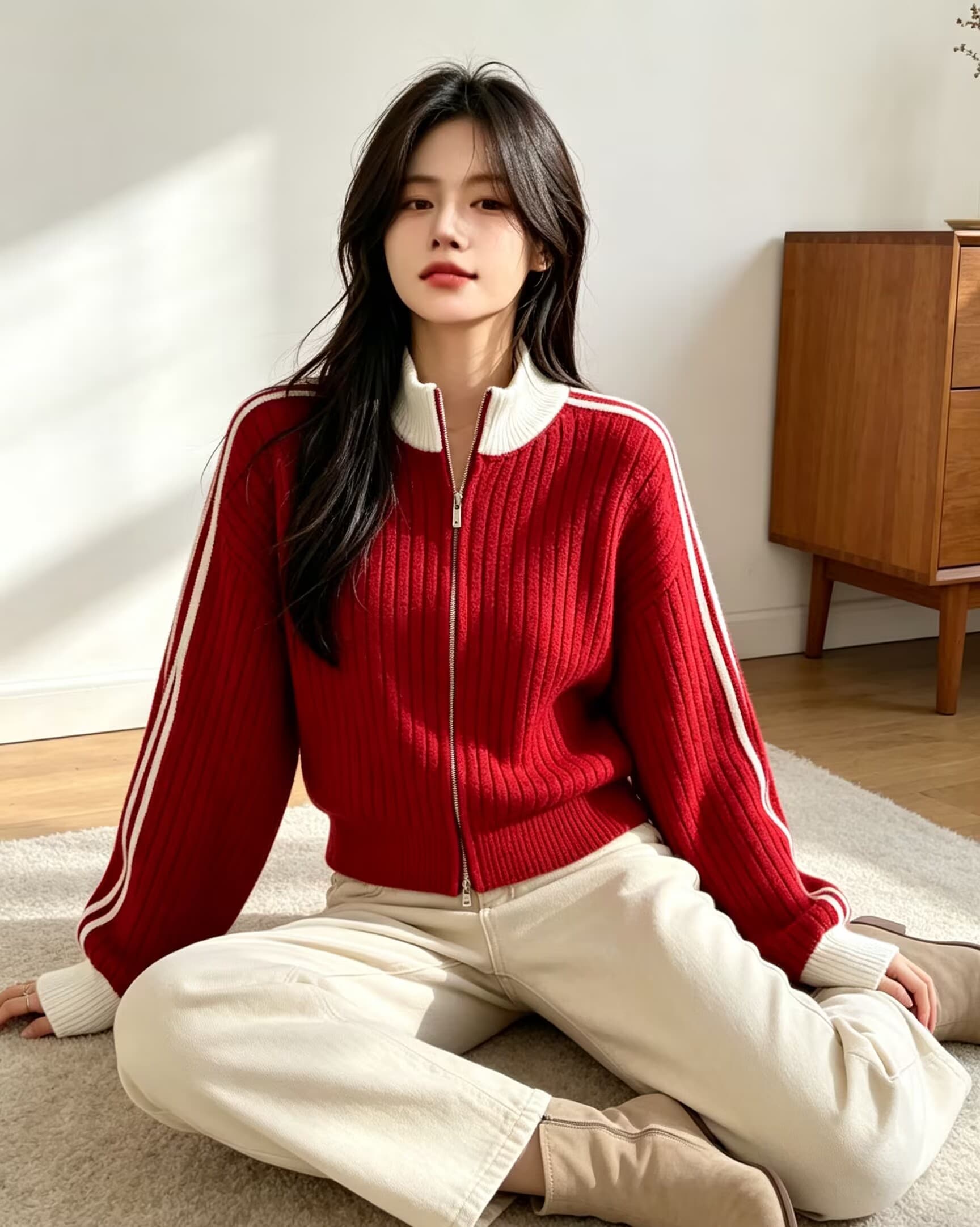 새로운 니트 오픈 가디건 여성 세련된 유럽 상품 고급 센스 작은 대중 디자인 오픈 가디건 맨위 상세 이미지 9