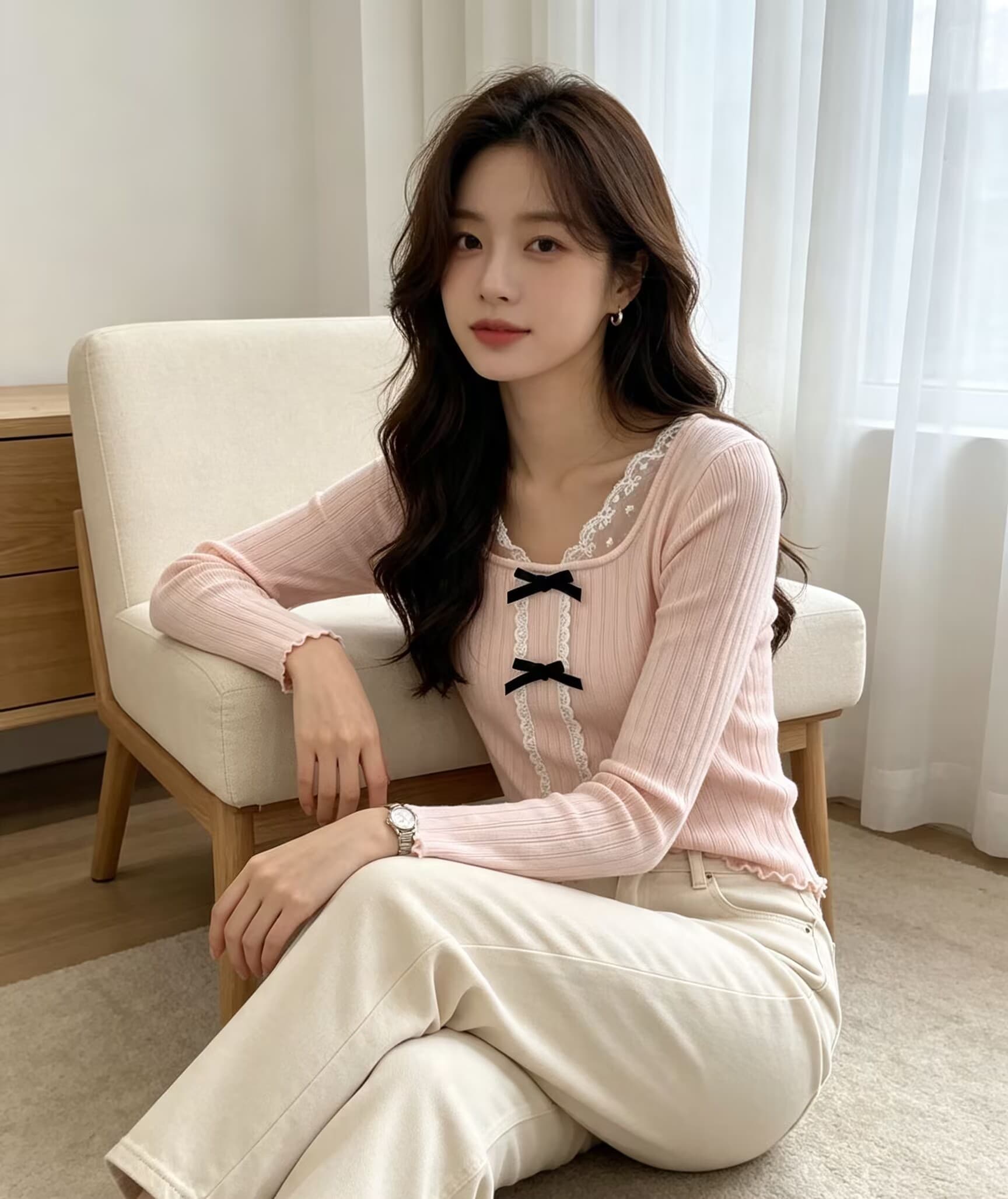 한 부서 기본 셔츠 여성 대 네클라인 슬림해 보이는 이슬 쇄골 꼬집기 허리 다용도 인사이드 가져 가라. 긴팔 맨위 상세 이미지 29