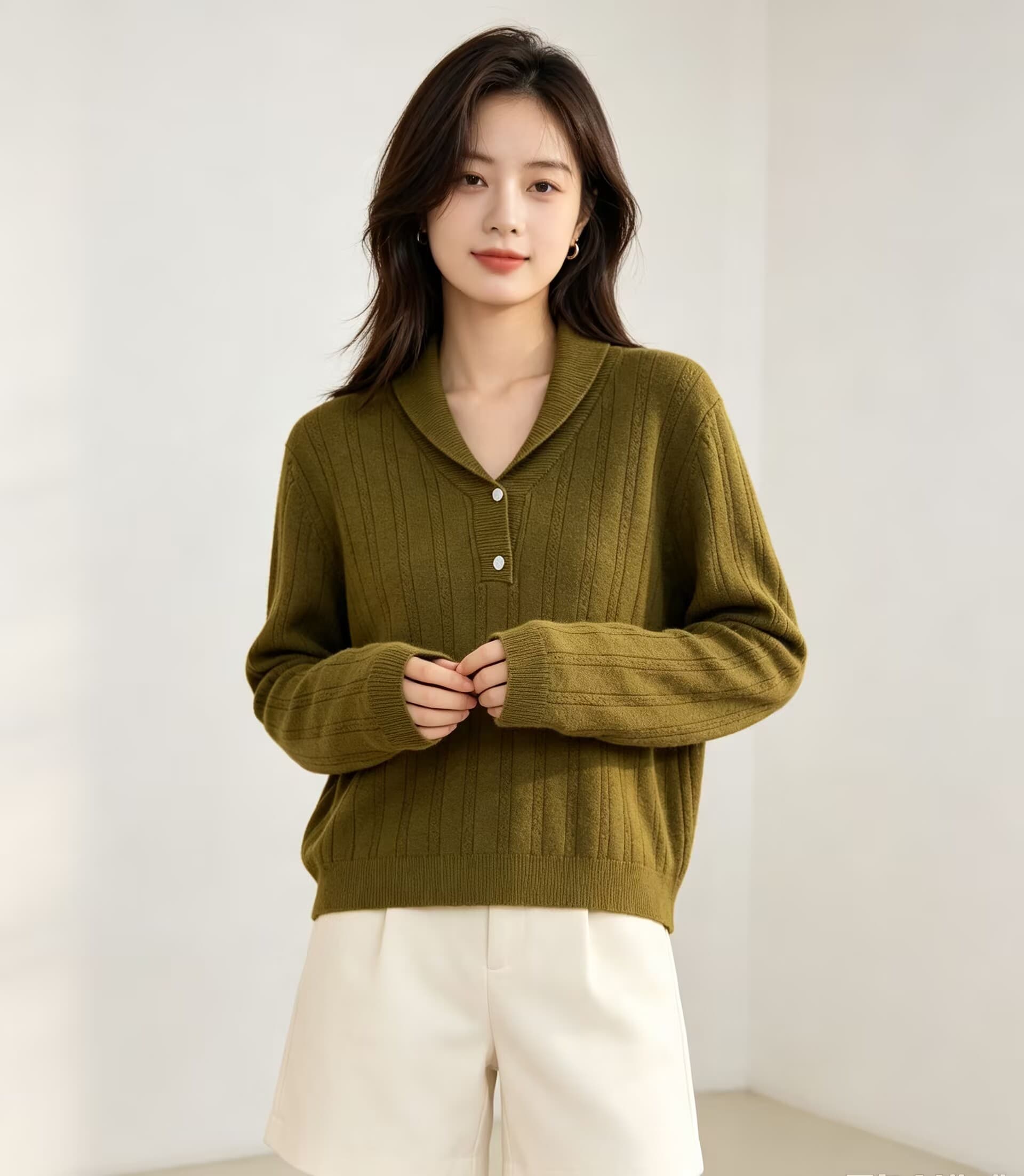 가을 새로운 폴로 칼라 긴팔 꽈배기 니트 스웨터 오래된 돈 바람 맨위 미니멀리즘 풀오버 셔츠 상세 이미지 5