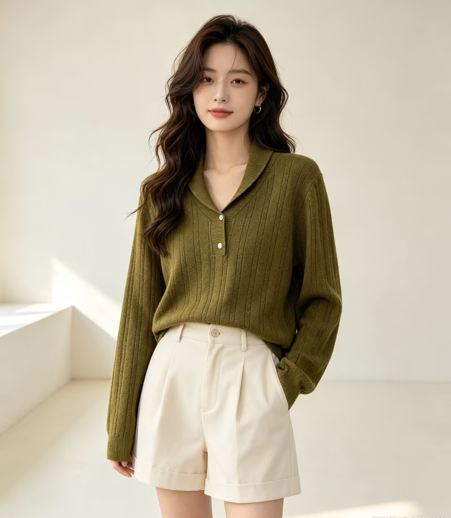가을 새로운 폴로 칼라 긴팔 꽈배기 니트 스웨터 오래된 돈 바람 맨위 미니멀리즘 풀오버 셔츠 상세 이미지 8